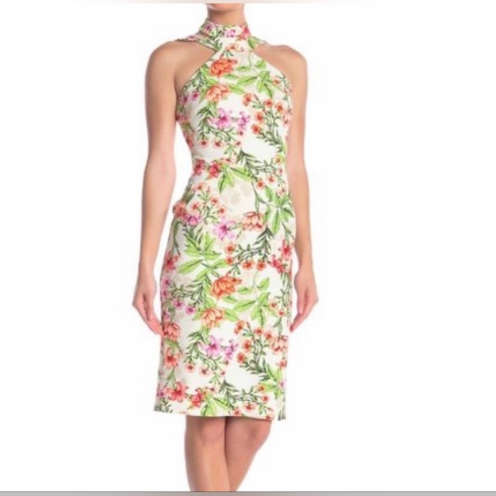 Floral halter Bebe dress size 2